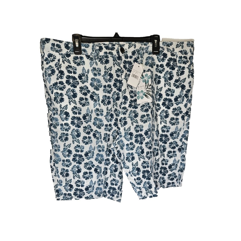 JACHS Floral Shorts Mens 40 Tropical Preppy Summer Chino NWT Blue White